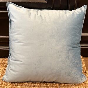 Light Blue Velvet Throw Pillow 20” two available price is per pillow